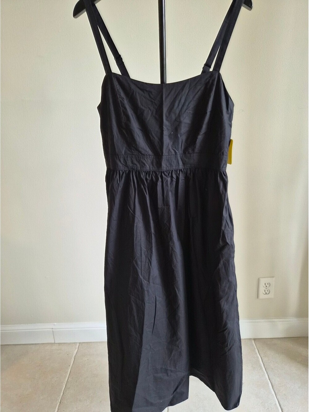 Well Worn Black Midi Dress with Adjustable Straps, Size Small 0316